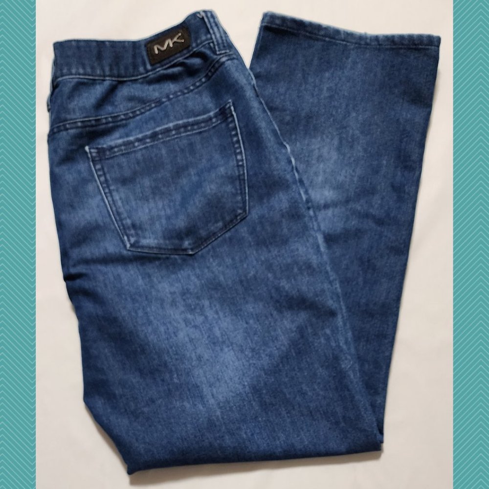 Michael Kors Medium Wash Mid Rise Straight Leg Jeans